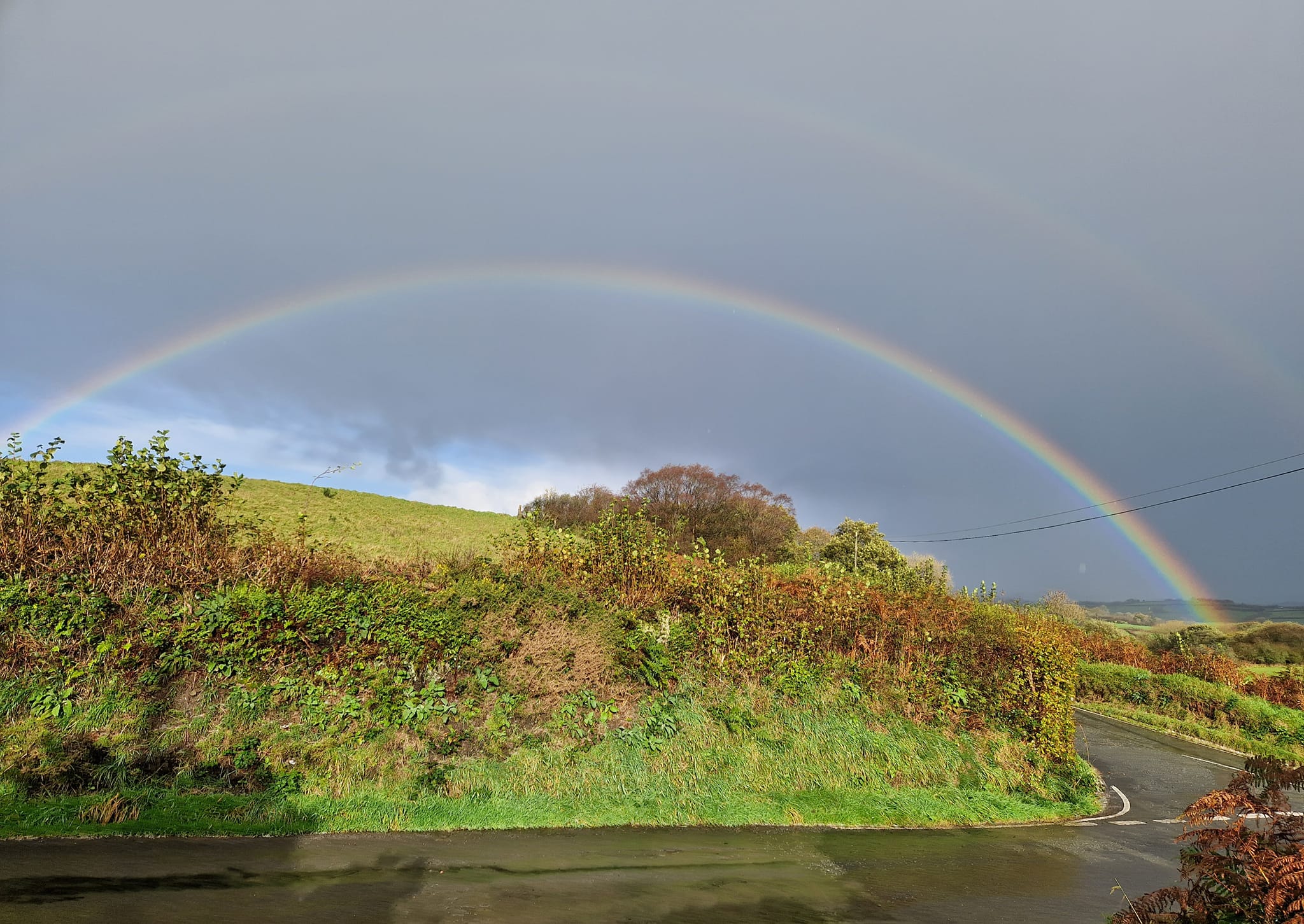 Rainbow over the Woolly Patchwork Sheep Sanctuary in Wales